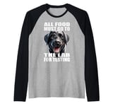 Happy Labrador Retriever Funny Lab Food Black Lab Mom Dad Raglan Baseball Tee