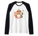 Turkin 9 To 5 Turkey Gobble Fall Vibes Thanksgiving Feast Raglan Baseball Tee