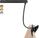 CeSunlight LED Clip on Desk Lamp, Bed Headboard Light with Clamp for Black 