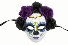 Masque Dia de los Muertos Violet et Noir Femme