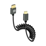 GELRHONR Mini HDMI to HDMI Coiled Cable, Ultra Thin Mini HDMI Cable 2.1 Version High Speed 48Gbps, Support 8K@60Hz 3D,for DSLR Camera Camcorder, HDTV, Laptop(Extend up to 3FT) (Straight)