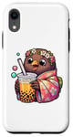 iPhone XR Kiwi Bird Drinking Bubble Tea Japanese Kimono Case