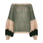 Noella Liana Knit Sweater - Beige/bottle Green Grön