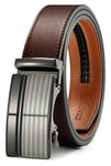 CHAOREN Ceinture Homme, Ceinture Homme Cuir avec Boucle à Cliquet Automatique, Ceinture de 35mm de Large, avec Boîte Cadeau, Ceintures Homme Ajustable et Découpée