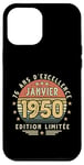 Coque pour iPhone 12 Pro Max Janvier 1950 Cadeau Anniversaire Janvier 1950 75 ans Homme