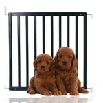 Bettacare Wooden Dog Stair Gate, Simply Secure Gate, Black, 72cm - 79cm