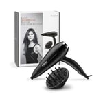 Babyliss Turbo Smooth 2200W Hair Dryer Ionic Frizz Free Curls Nozzle - 5572U