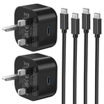 Samsung Fast Charger Plug and Cable 2Pack, Super Fast Charging for Samsung Galaxy S24 Ultra/S23/S22 Plus/S21/S20 fe/A15/A14/A13/A12/A33/A34/A52/A53/A54/A55/Z Fold, Type C Lead 1M and Plug USB C PD