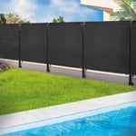 ID MARKET - Brise vue renforcé 1,5 x 10 m noir 220 gr/m² luxe pro