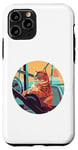 iPhone 11 Pro Cute Orange Fitness Cat on Gym Lifting Bench Case