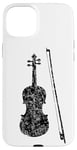 Coque pour iPhone 15 Plus Violon et Archet (Noir Ancien) Violoniste