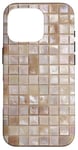 Coque pour iPhone 16 Pro Motif mosaïque beige crème Y2K ton neutre