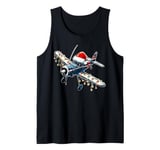 RC Airplane Model Flight Pilot Christmas Hat Xmas Tank Top