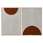 Home ESPRIT Tableau Beige Terre Cuite Moderne Urbain 50 x 3 x 70 cm (2 unités)