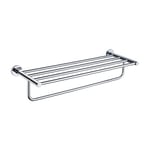 GRIFEMA IBIZA-G30124 Barre Porte Serviette et Tablette (60CM), Étagère Murale pour Salle de Bain, Laiton/Chrome