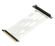 LINKUP - Ultra PCIe 4.0 X16 Câble Riser [Testé sur RTX4090 RX6950XT x570 B550 Z690] Blindé Support Vertical Jeux PCI Express Gen 4┃Prise Universelle à 90 Degrés (10cm) Compatible 3.0 Gén3 & TT┃Blanc