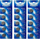 Lot de 15 piles bouton CR1632 3 V au lithium - 120 mAh - (Sous blister 3 paquets de 5 piles) - FBA