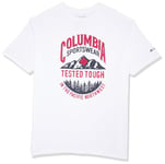 Columbia Men's Graphic T-shirt Shirt, White/Tough, L UK