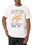 Led Zeppelin Men's 1977 Tour Orange Colorfade T-Shirt, White, Medium