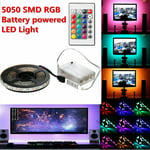 0.5m-4m Battery Powered 5v Led Strip Lights Rgb Tv Back Light Remote Control