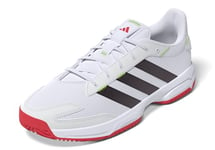 adidas Mixte Enfant Stabil Indoor Shoes Kids Chaussures de Sport, FTWR White Aurora Met Semi Lucid Red, 1.5 UK Child