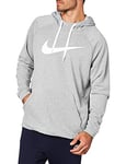 Nike Mens Hooded Sweatshirt Dry Training Hoodie, Grey (dark Grey heather / White), L