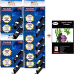 2+8 Cartouches compatibles Canon MG5550 / MG6350 / MG 5550 / MG 6350 + Pack de 20 papiers photos A6 Brillant 230gr