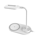 PLATINET LED Bordslampa Trådlös laddare 5W - Vit