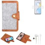 Felt Case + earphones for Motorola Moto E32 India Cover light grey