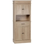 HOMCOM Buffet de Cuisine Armoire de Cuisine Multi-rangements 2 placards 2 Portes tiroir Niche MDF Panneaux Particules E1 chêne Clair