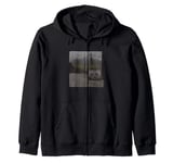 Twin Peaks Welcome Sign With Mountain View Zip Hoodie