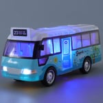 Skolbuss Ljud Ljus Tur Buss Modell Boy Toy Diecasts Toy Blue