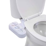 vidaXL Bidet Toilet Seat Attachment Hot Cold Water Dual Nozzles Durable