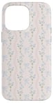 iPhone 14 Pro Max Cute Light Blue Bows Floral Flower Soft Pink Girl Coquette Case