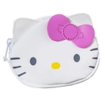 Hello Kitty Coin Purse Leather Embroidered Cat White Wallet Holder Handy Purse