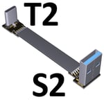 100cm S2-T2 Câble ruban USB 3.0 plat Type C, blindage EMI, connecteur d'angle, FPC, USB 3.1 Nipseyteko