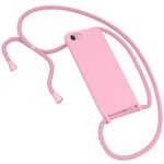 For Apple iPhone SE 2022 / 2020 / iPhone 8 / 7 Phone Case with Cord Light Pink