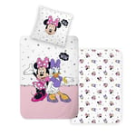 Disney Parure de lit réversible Home Minnie - Housse de Couette 140 x 200 cm - Taie d'oreiller 60 x 70 cm - 100% Coton renforcé Super Doux - Parure de lit 2 pièces - Doux et agréable sur la Peau