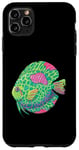 Coque pour iPhone 11 Pro Max Zombie Green Cool Discus Tropical Poisson d'eau douce Halloween