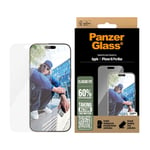 iPhone 16 Pro Max PanzerGlass Classic Fit Skärmskydd m. EasyAligner - Platinum Strength - Transparent