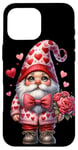 iPhone 16 Pro Max Heart Gnome Graphic And Valentines Flowers For Her Cute Love Case