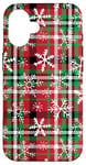 Coque pour iPhone 16 Rouge Vert Noël Buffalo Tartan Plaid Flocons de neige Vacances