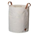 LOVE IT STORE IT - Panier Rangement Pliable Premium En Lin Et Coton, Beige 40x40x45cm, Poignées Cuir Textile, Polyvalent, Panier à Linge, Boîte de Rangement