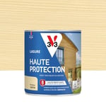 V33 Lasure Bois extérieur Incolore satin - Haute Protection 8 ans - Haute résistance hydrofuge et anti-UV - Résiste aux variations du bois - Ecolabel, résine d'origine végétale - 0,75L