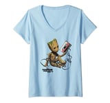 Guardians Of The Galaxy Vol2 Groot Tape T-Shirt avec Col en V