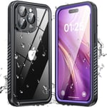 ANTSHARE for iPhone 15 Pro Max Case, IP68 Waterproof Shockproof Case with [Built-in Screen/Camera Protector], Full Body Sealed Protective Front and Back Cover for iPhone 15 Pro Max 6.7” (Purple)