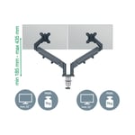 Leitz Ergo monteringssats - för 2 LCD-bildskärmar - space saving - mörkgrå