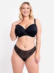 Curvy Kate Lace Daze Padded Underwired T-shirt Balcony Bra - Black, Black, Size 32J, Women