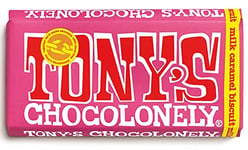 Tony's Chocolonely Milk Caramel Biscuit Chocolate Bar - 180g, Milk Chocolate, Gift, Vegetarian - Belgian Fairtrade Chocolate