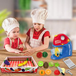 Pretend Play Mixer & Fruit Food Set Veggie Slicing Set for Kids Imaginative Play